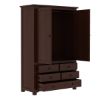 Picture of Bradenton Transitional Solid Wood Wardrobe Armoire with Drawers