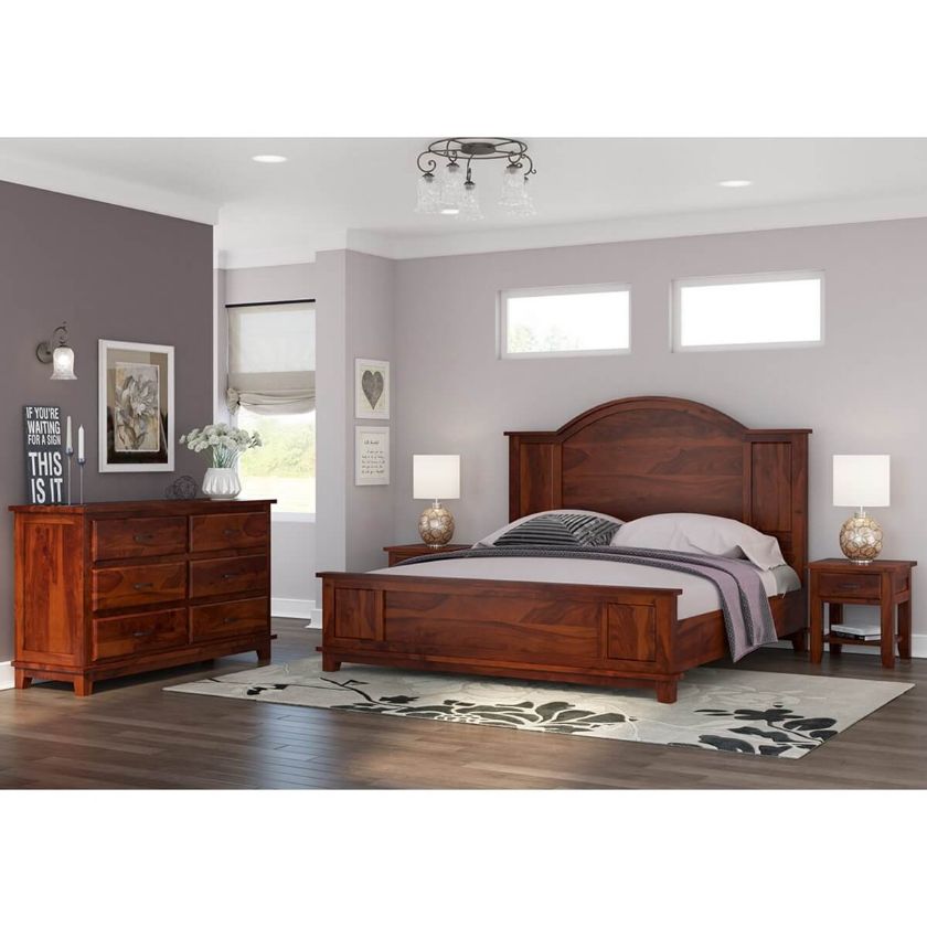 Picture of Sierra Nevada Rustic Solid Wood 4 Piece Bedroom Set
