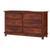 Picture of Sierra Nevada Rustic Solid Wood Double Dresser with 6 Drawers