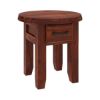 Picture of Sierra Nevada Rustic Solid Wood 1 Drawer Round End Table