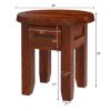Picture of Sierra Nevada Rustic Solid Wood 1 Drawer Round End Table