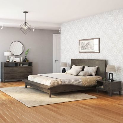 Picture of El Dorado Mahogany Wood Gray 4 Piece Bedroom Set