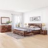 Picture of Walsenburg Checkered Solid Wood Rustic Bedroom Set with Storage