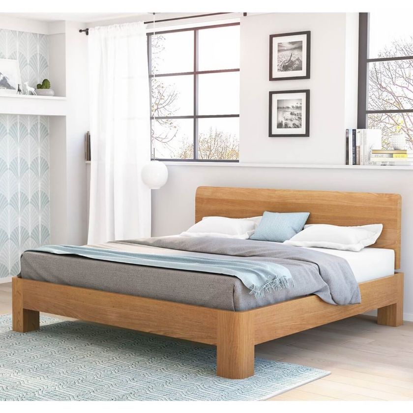 Picture of Rebersburg Solid Teak Wood Platform Bed