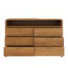 Picture of Rebersburg Solid Teak Wood Dresser with 6 Drawers and Open Shelf
