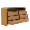 Picture of Rebersburg Solid Teak Wood Dresser with 6 Drawers and Open Shelf