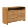 Picture of Rebersburg Solid Teak Wood Dresser with 6 Drawers and Open Shelf