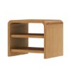 Picture of Rebersburg Solid Teak Wood 3 Tier Nightstand with Open Shelves