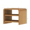 Picture of Rebersburg Solid Teak Wood 3 Tier Nightstand with Open Shelves
