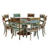 Picture of Wilmington Rustic Reclaimed Wood Round 10 Piece Dining Room Set