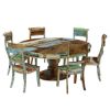 Picture of Wilmington Rustic Reclaimed Wood Round 10 Piece Dining Room Set