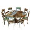 Picture of Wilmington Rustic Reclaimed Wood Round 10 Piece Dining Room Set