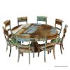 Picture of Wilmington Rustic Reclaimed Wood 4, 6, 8 Seater Round Dining Table Set