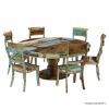 Picture of Wilmington Rustic Reclaimed Wood 4, 6, 8 Seater Round Dining Table Set