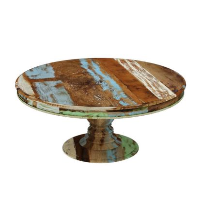 Picture of Wilmington Rustic Reclaimed Wood Round Pedestal Dining Table