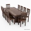 Picture of Dallas Ranch Rustic Solid Wood Double Pedestal Dining Table Set