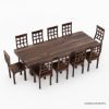Picture of Dallas Ranch Rustic Solid Wood Double Pedestal Dining Table Set