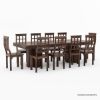 Picture of Dallas Ranch Rustic Solid Wood Double Pedestal Dining Table Set
