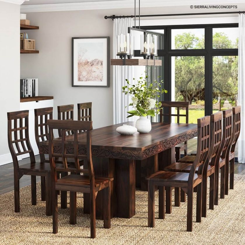 Picture of Dallas Ranch Rustic Solid Wood Double Pedestal Large Dining Table