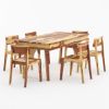 Picture of Petaluma Modern Rustic Solid Wood Dining Table and 6 Chair Set