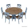 Picture of Nauvoo Blue Two Tone Mahogany Wood Dining Room Set