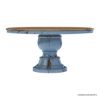 Picture of Nauvoo Blue Two Tone Mahogany Wood Round Dining Table