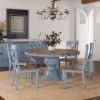 Picture of Nauvoo Blue Two Tone Mahogany Wood Round Dining Table