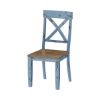 Picture of Nauvoo Blue Two Tone Mahogany Wood Dining Chair
