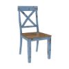 Picture of Nauvoo Blue Two Tone Mahogany Wood Dining Chair