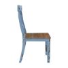 Picture of Nauvoo Blue Two Tone Mahogany Wood Dining Chair