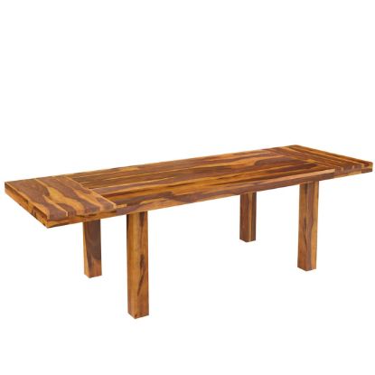 San Mateo Rustic Solid Wood Extendable Dining Table For 8 Seats