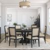 Picture of Abingdon Rustic Solid Wood Round Pedestal Dining Table Set