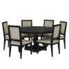 Picture of Abingdon Rustic Solid Wood Round Pedestal Dining Table Set