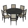 Picture of Abingdon Rustic Solid Wood Round Pedestal Dining Table Set