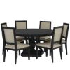 Picture of Abingdon Rustic Solid Wood Round Pedestal Dining Table Set