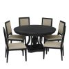 Picture of Abingdon Rustic Solid Wood Round Pedestal Dining Table Set
