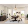 Picture of Clanton Rustic Solid Wood Pedestal Base Round 8 Piece Dining Room Set