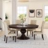 Picture of Clanton Rustic Solid Wood Pedestal Round Dining Table Chair Set
