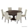 Picture of Clanton Rustic Solid Wood Pedestal Round Dining Table Chair Set