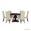 Picture of Clanton Rustic Solid Wood Pedestal Round Dining Table Chair Set