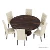 Picture of Clanton Rustic Solid Wood Pedestal Round Dining Table Chair Set