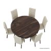 Picture of Clanton Rustic Solid Wood Pedestal Round Dining Table Chair Set