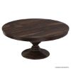 Picture of Clanton Rustic Solid Wood Pedestal Round Dining Table Chair Set