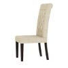 Picture of Clanton Rustic Solid Wood Natural Upholstered Tufted Dining Chair