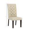 Picture of Clanton Rustic Solid Wood Natural Upholstered Tufted Dining Chair