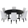 Picture of Evanston Rustic Solid Wood 8 Piece Round Dining Room Set