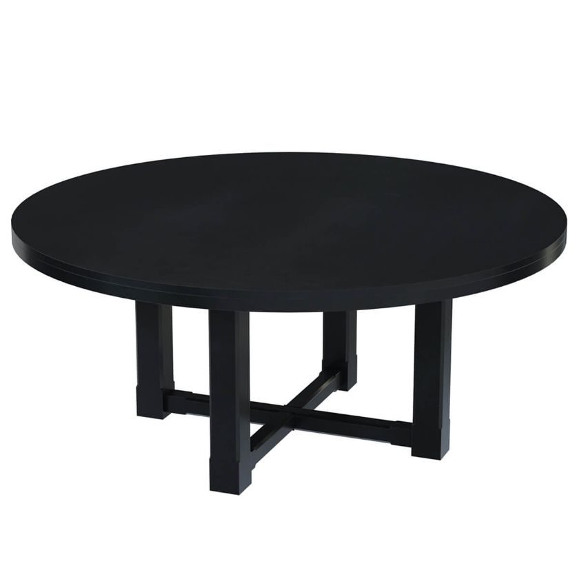 Picture of Evanston Rustic Solid Wood Black Round Dining Table