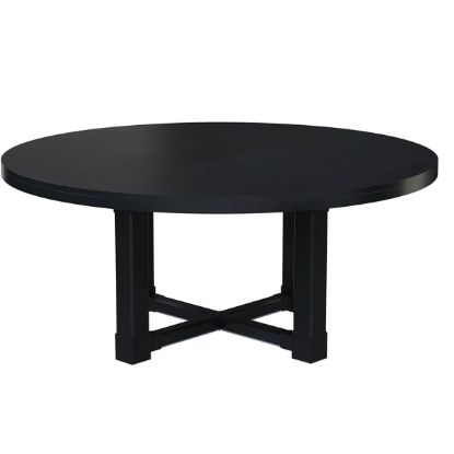 Picture of Evanston Rustic Solid Wood Black Round Dining Table