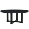 Picture of Evanston Rustic Solid Wood Black Round Dining Table
