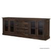 Picture of Modern Pioneer Rustic Solid Wood Extra Large Buffet Cabinet with Glass Door